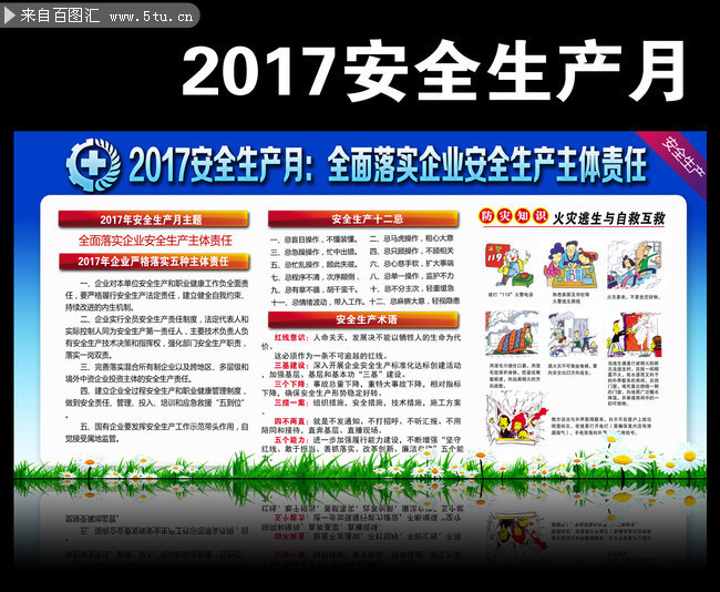 2017年建筑工地安全知识宣传墙