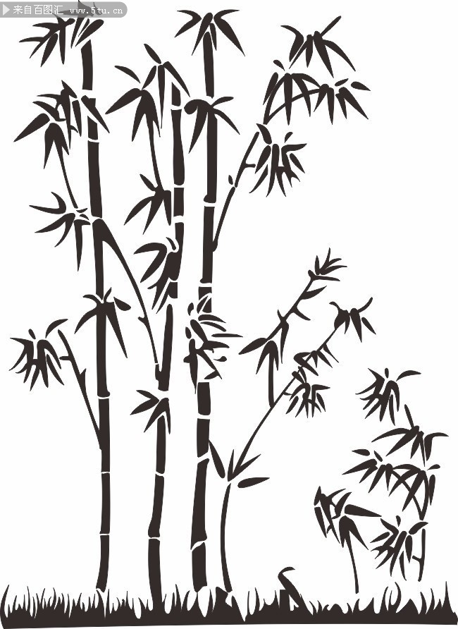 硅藻泥竹子花纹矢量