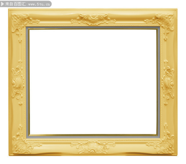 金色质感复古花纹相框边框图片