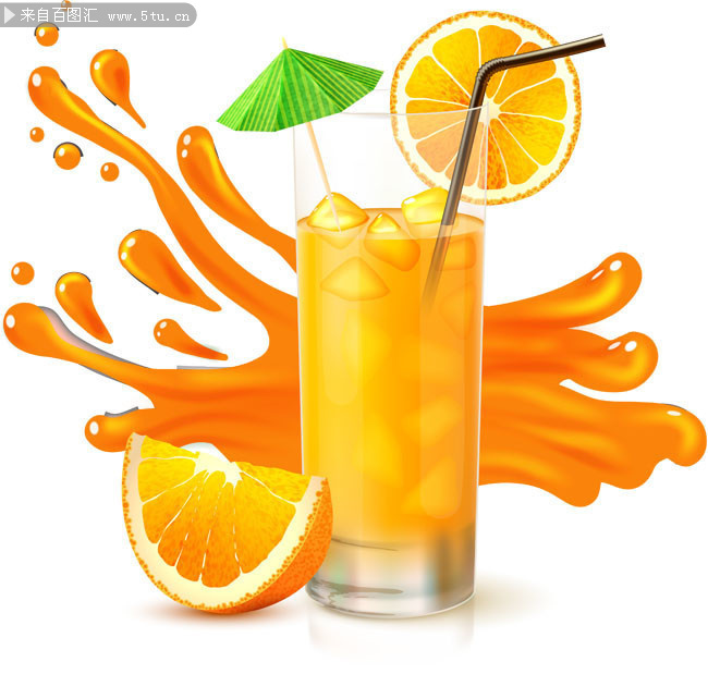 手绘橙汁饮品图片下载