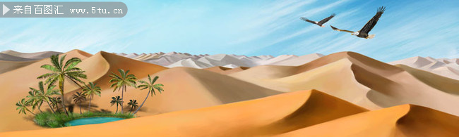 沙漠景观装饰画图片