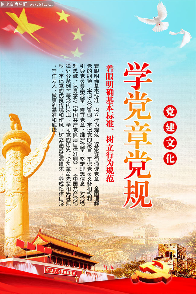 学党章党规党建文化海报