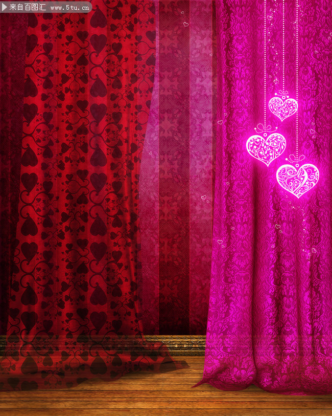 紫色窗帘高清背景图片素材