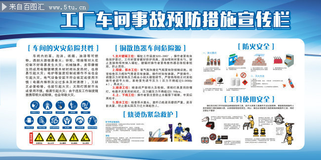 工厂车间事故预防措施宣传栏模板