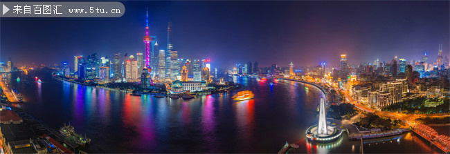 上海外滩城市夜景高清图片素材