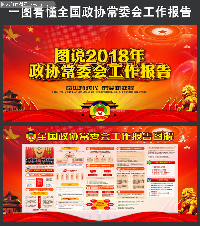 图说2018政协常委会工作报告板报