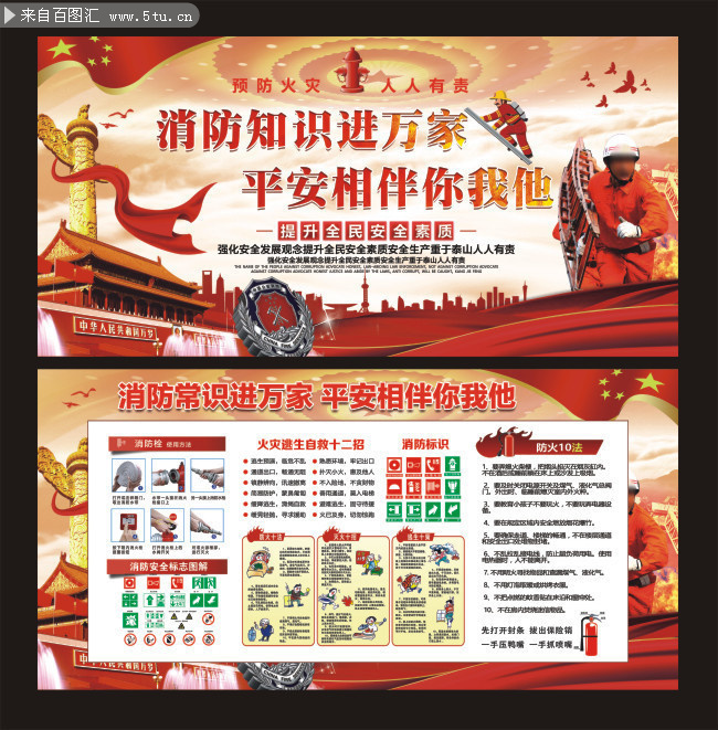 消防安全知识展板图片下载