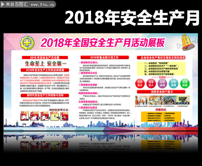 通用2018全国安全生产月宣传展板