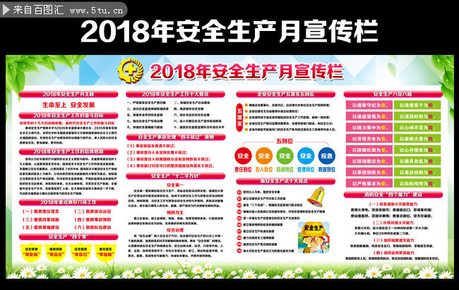 企事业单位2018年安全生产知识展板