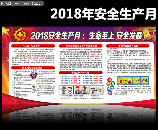 2018安全生产月进社区展板下载