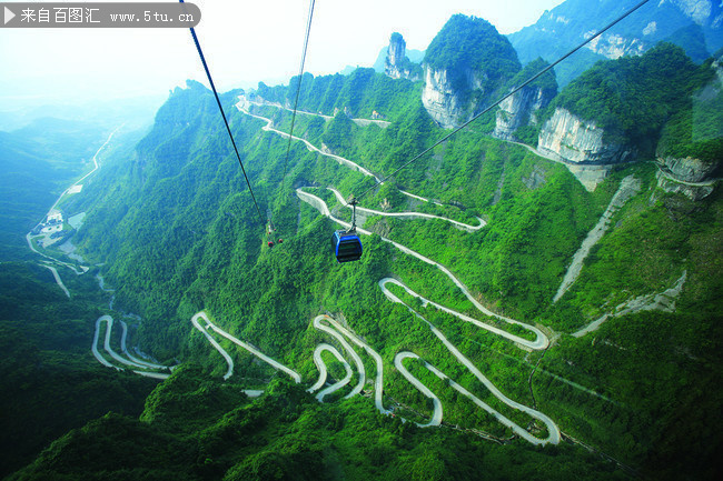 天门山索道风景图片高清