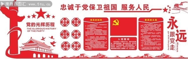 忠诚于党保卫国家党建文化墙