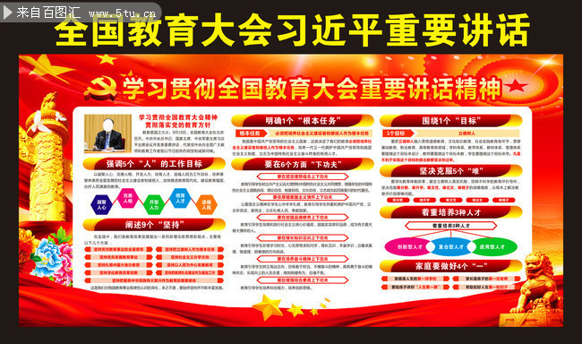 全国教育大会讲话金句展板下载