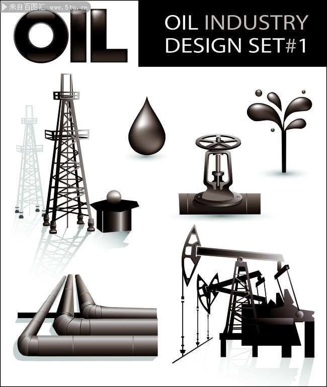 石油工业插画矢量