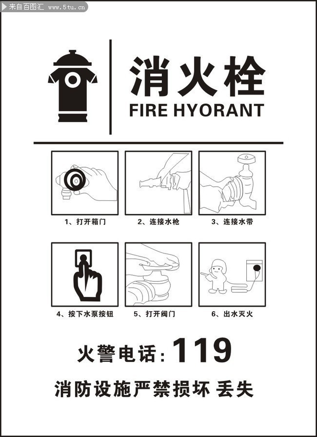 消防栓安全图标素材下载