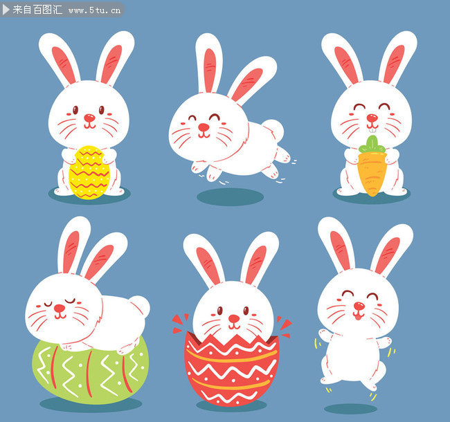 复活节卡通兔子矢量素材
