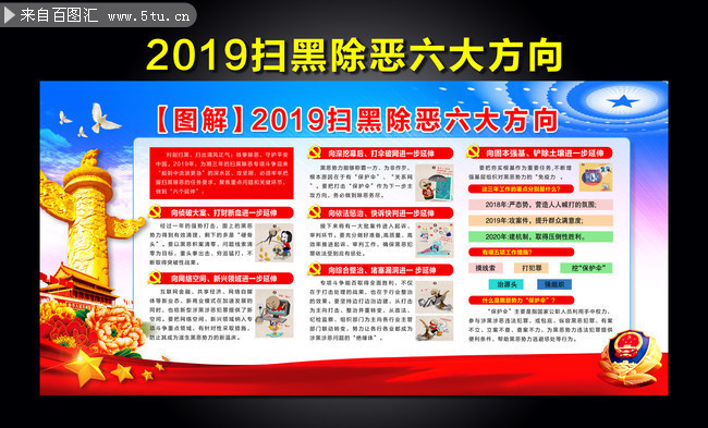 2019扫黑除恶六大方向宣传栏