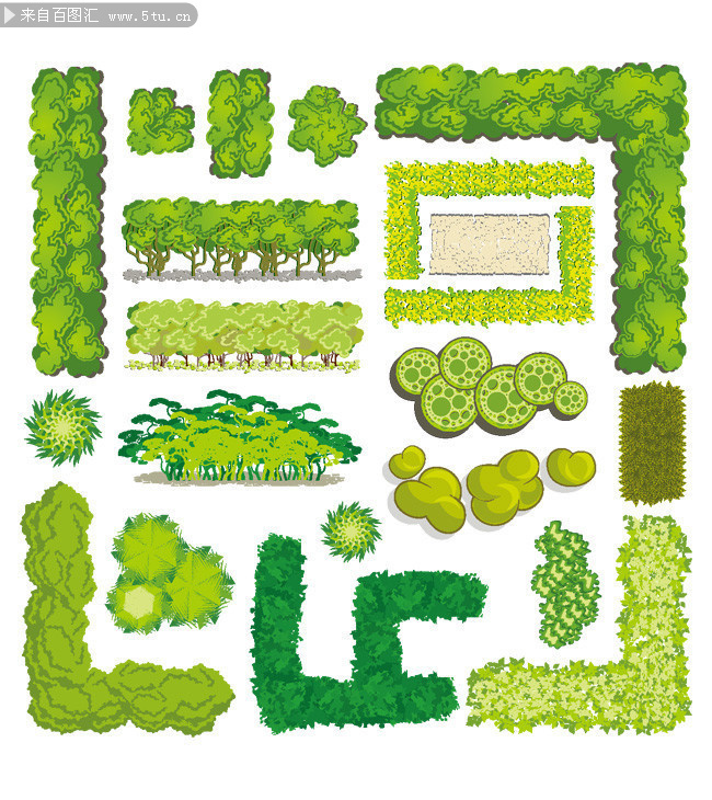 灌木植物景观绿化矢量素材