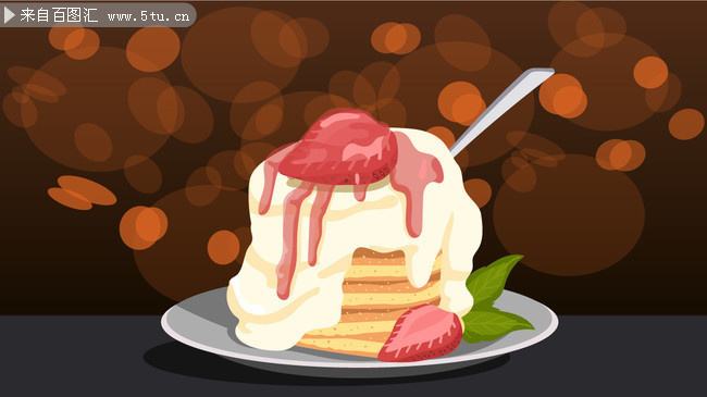 糕点甜品美食插画图片