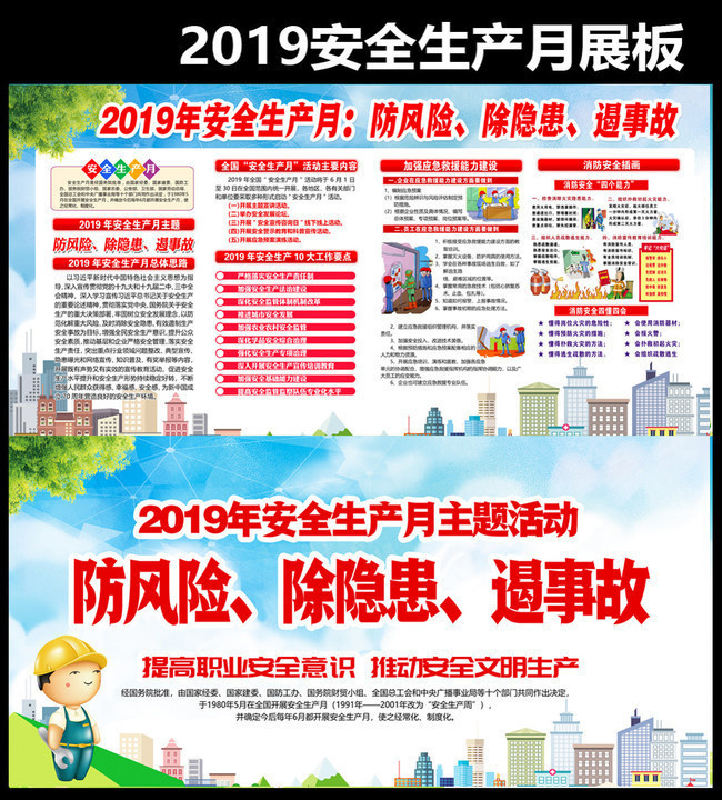 2019安全生产月主题宣传展板