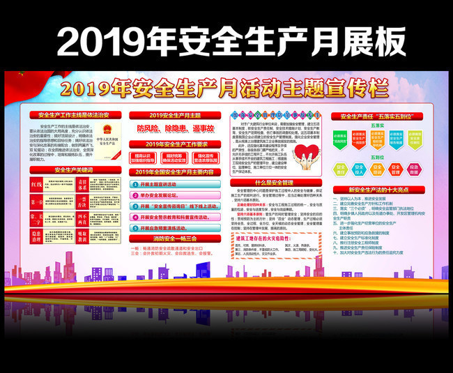 企业2019全国安全月活动展板