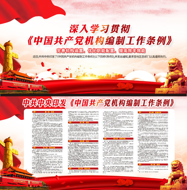 中国共产党机构编制工作条例宣传栏