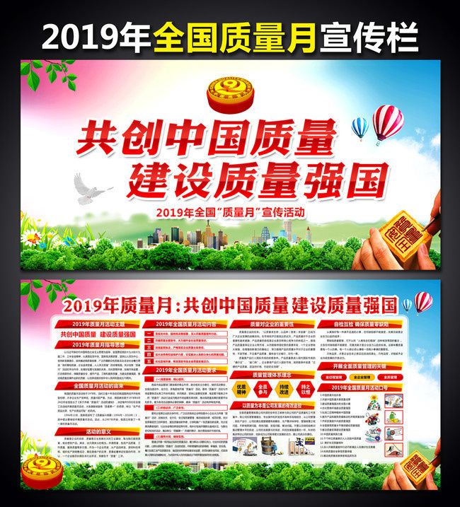 2019年质量月知识展板设计图