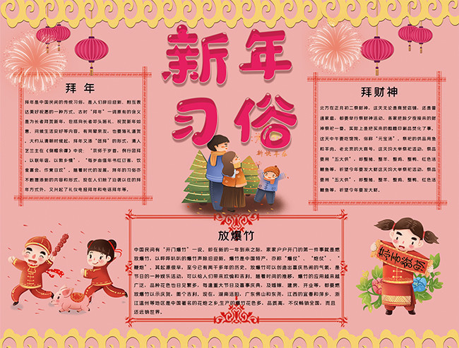 新年习俗节日手抄报