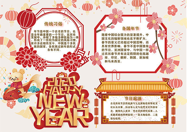 喜庆热闹新年小报