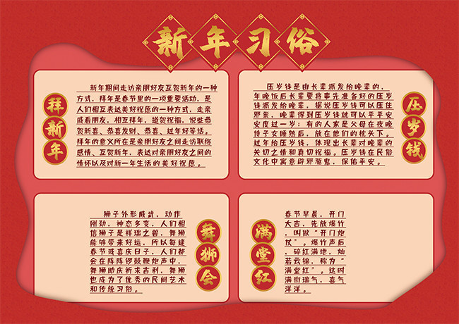 新年习俗手抄报