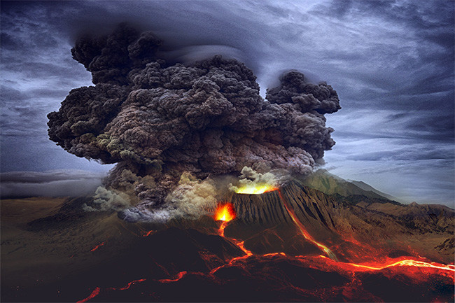 雄伟壮观的火山喷发图片