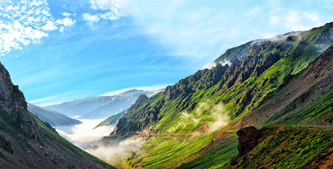 蓝天下的青山风景高清图片素材