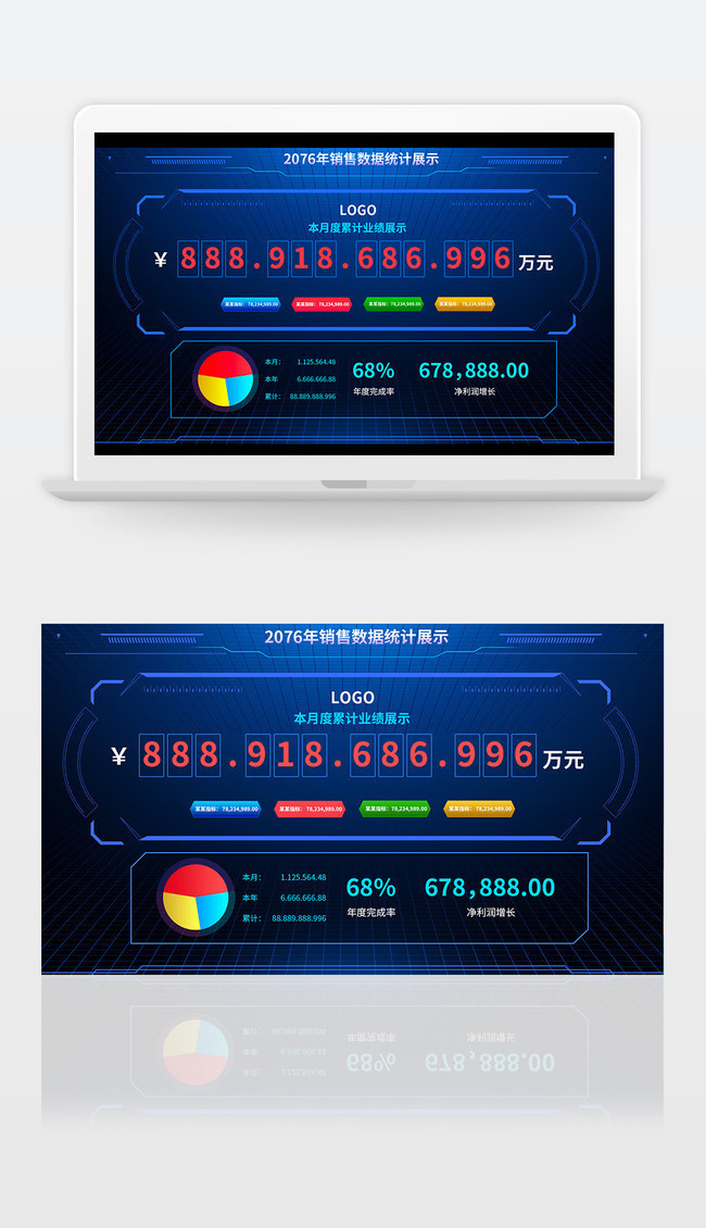 业绩监控大屏ui设计图