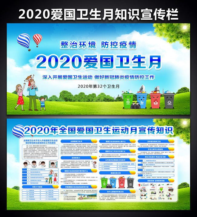 2020爱国卫生月知识展板