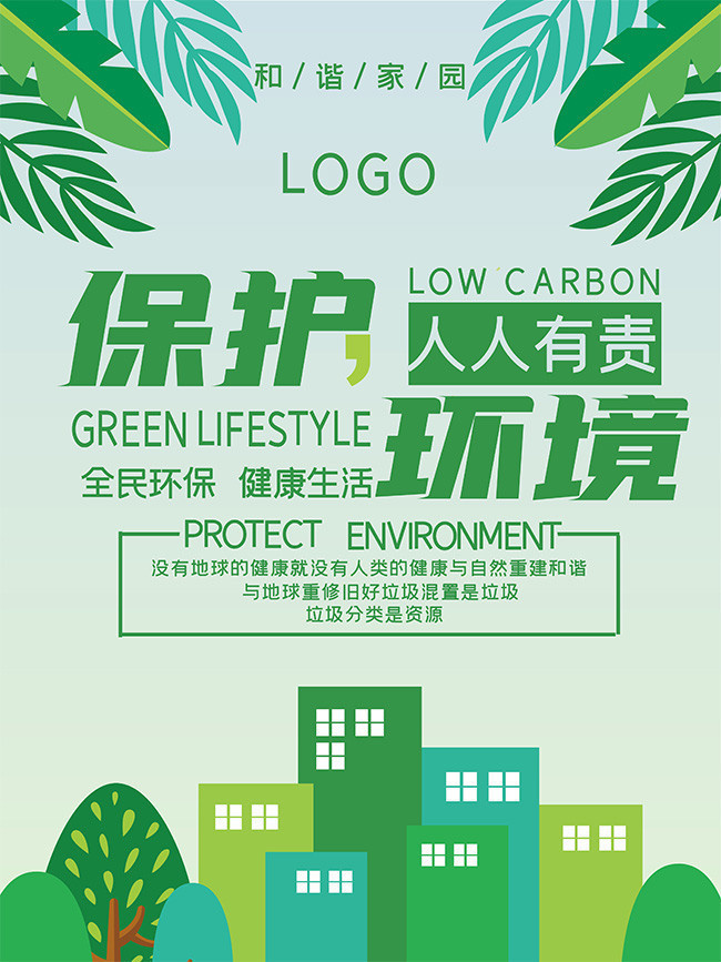 卡通环境保护公益海报