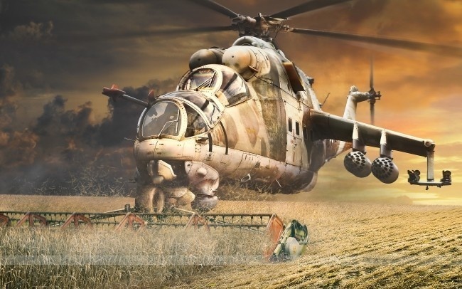 武装直升机摄影图片