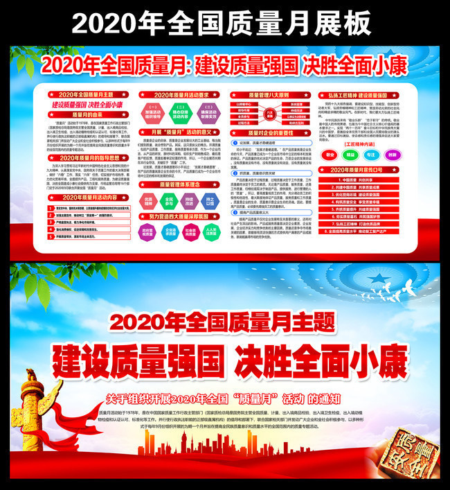 2020年质量月板报设计图