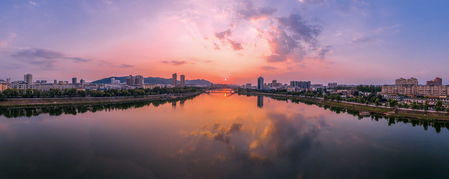 城市日落风景图片