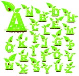绿色生态字母字体