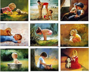 童年生活油画