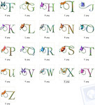 蝴蝶花纹字母一套26个