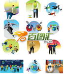 韩国商业人物卡通画打包下载