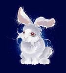 白色兔子矢量图 蹲着的兔子