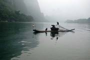 桂林山水水图画 渔者图片