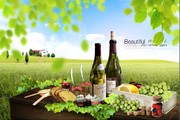 田园风景图片 葡萄酒广告素材