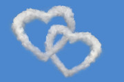 两颗心图案 心形云朵素材
