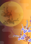 中秋背景矢量图 淡雅的月色素材图片