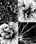 黑白版画素材 花朵矢量图