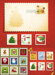 圣诞节邮票矢量图