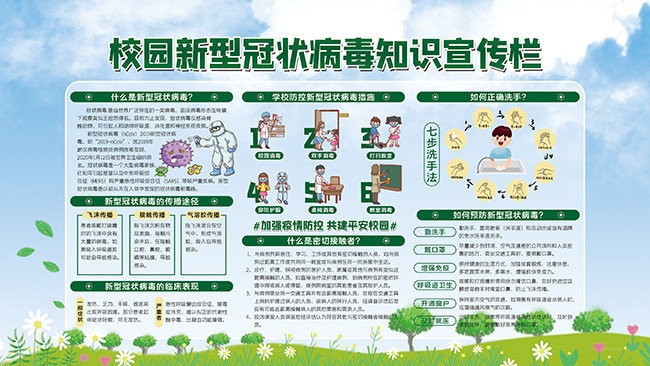 校园新冠秋冬预防知识宣传栏图片